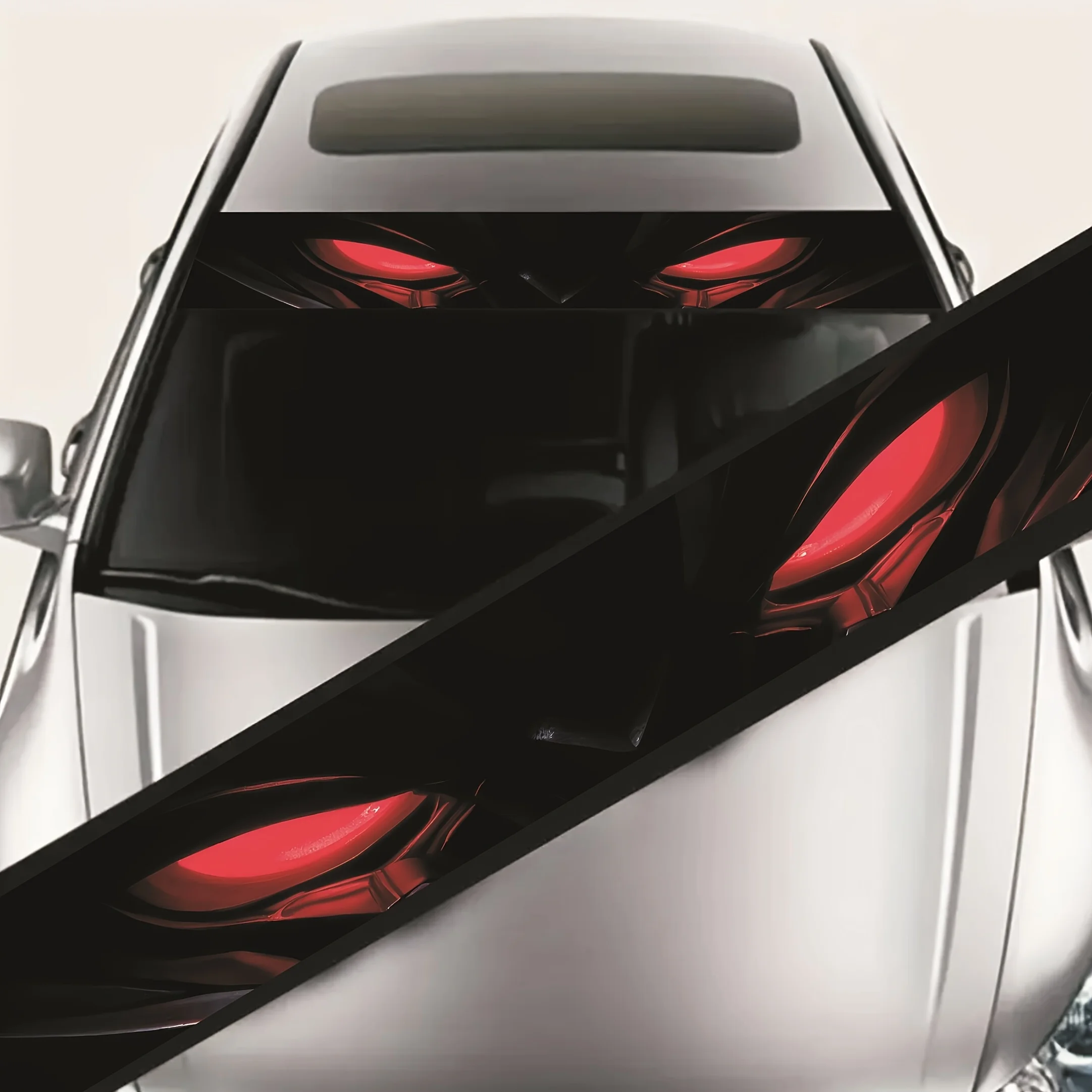 

A cool windshield sticker, waterproof sun visor, unique car modification decorative vinyl decal, size 51.18 inches * 7.09 inches