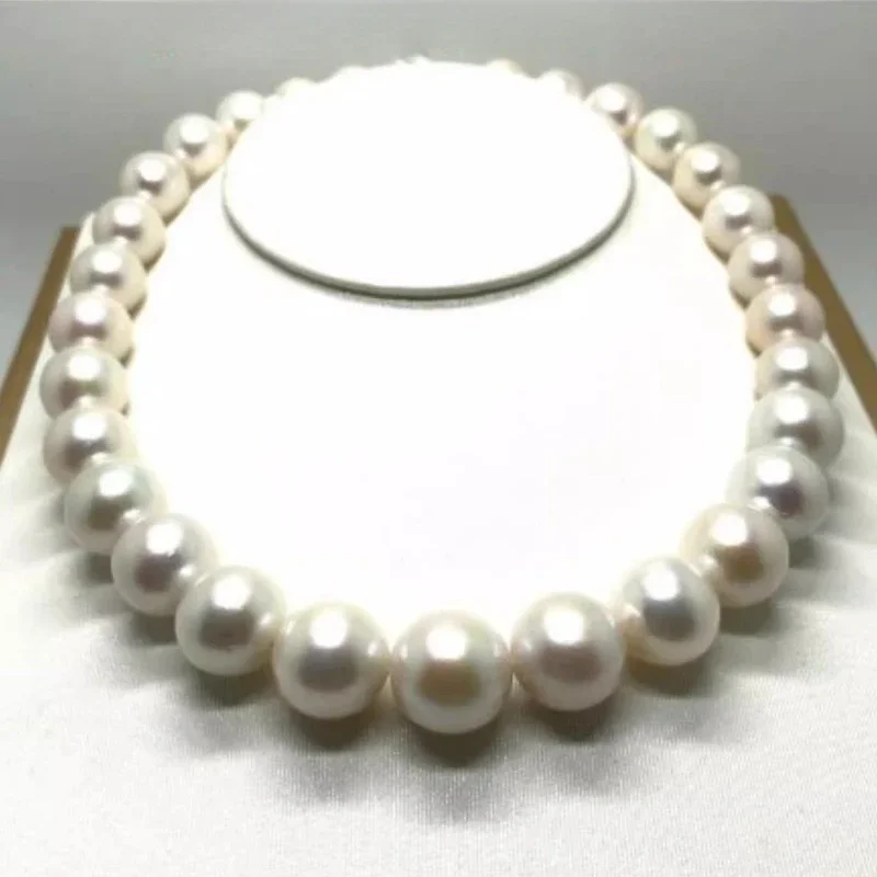 

Очаровательное ожерелье из натурального белого жемчуга, 13-16 мм, застежка из серебра 925 пробы, элегантные свадебные украшения