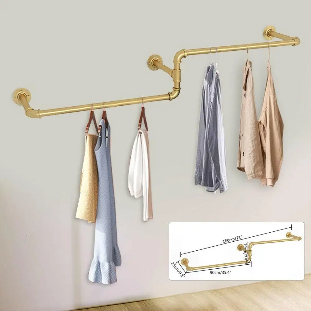 Industrielle Wandmontierte Kleiderstange aus Metall, Display-Ständer, Aufbewahrungsschrank, Kleiderorganizer für Flur, Wohnzimmer, Schlafzimmer