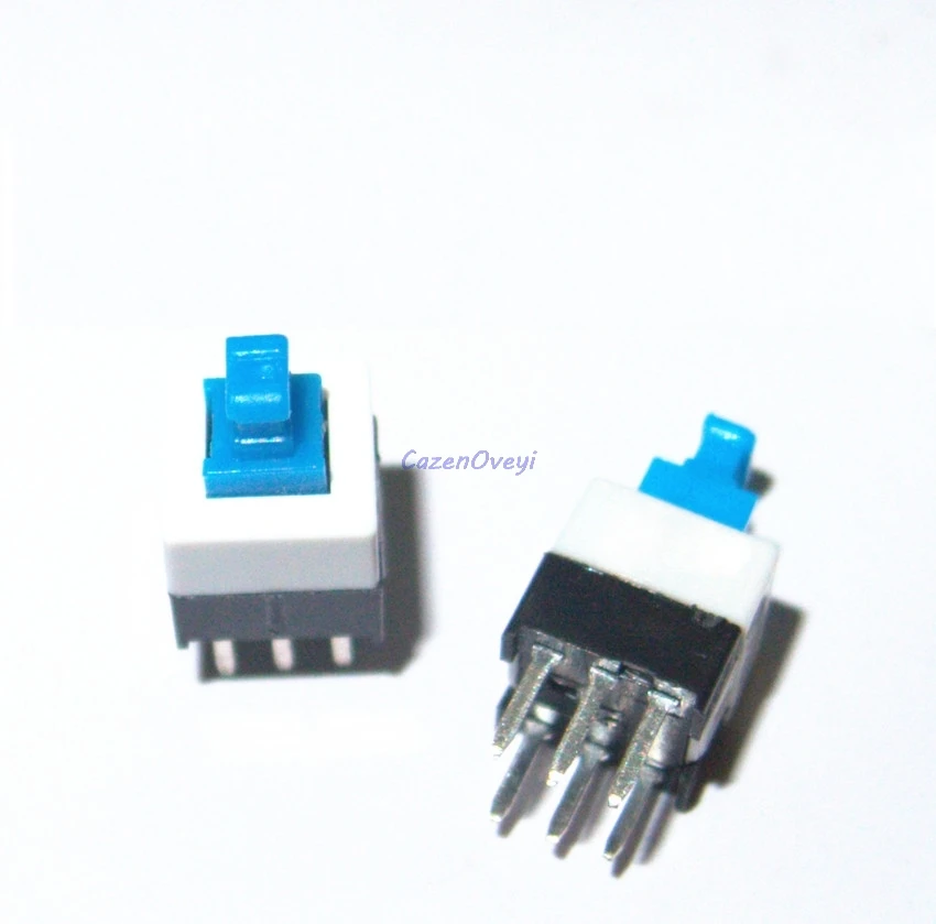 20pcs/lot 8X8 8*8 mm 6Pin Push Tactile Switch Self lock /Off button Latching switch Wholesale Electronic