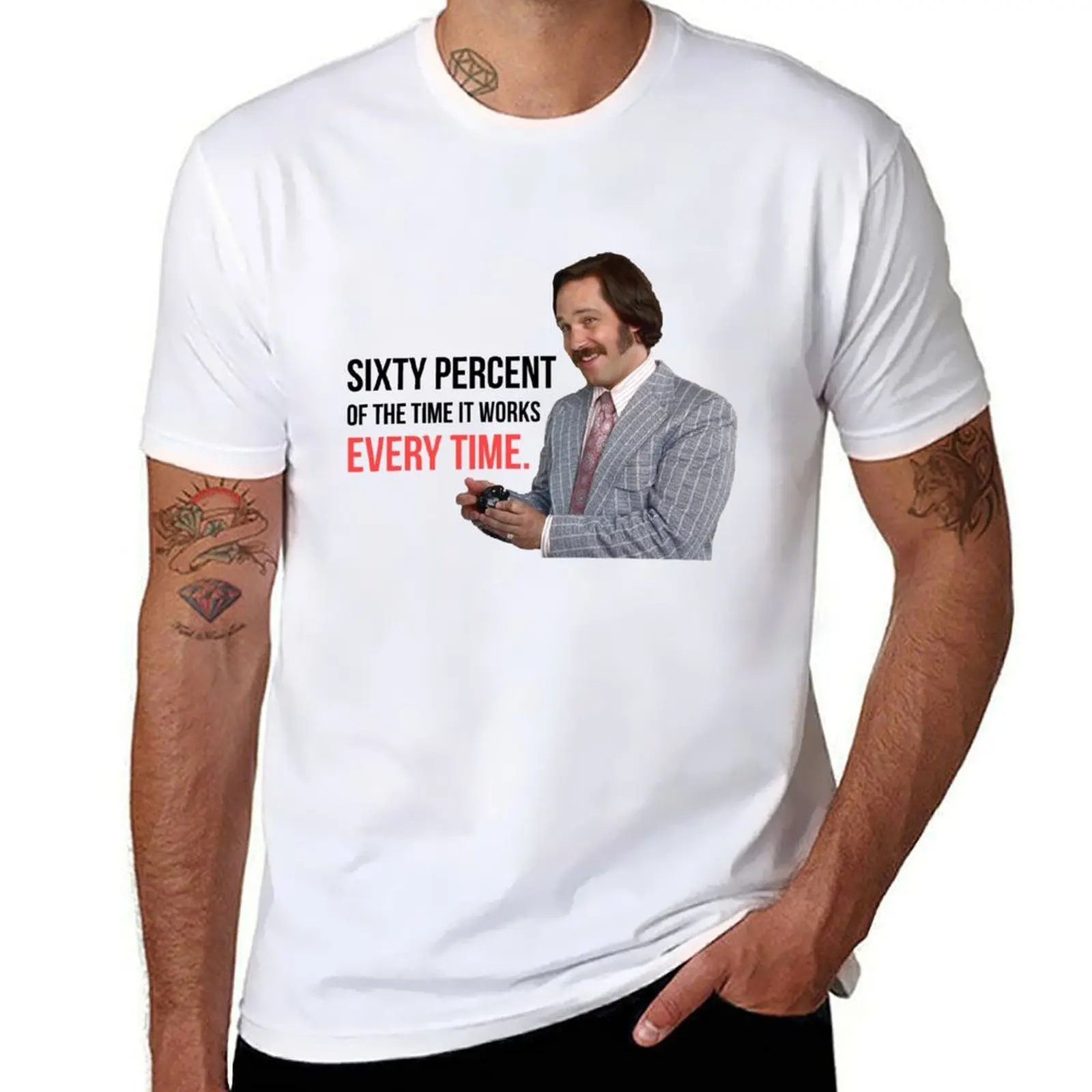 

Anchorman Will Ferrell Paul Rudd Sixty Percent of the Time T-Shirt t shirts for man graphic tees T-Shirt