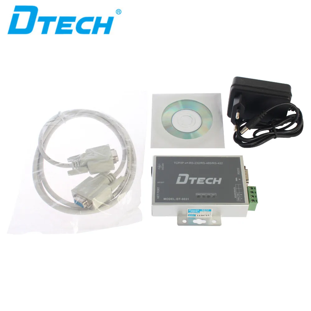 Последовательный порт DTECH RS232 RS485 Преобразование серверного преобразователя RS422 в Ethernet Поддержка протокола TCP/IP/Telnet/Modbus