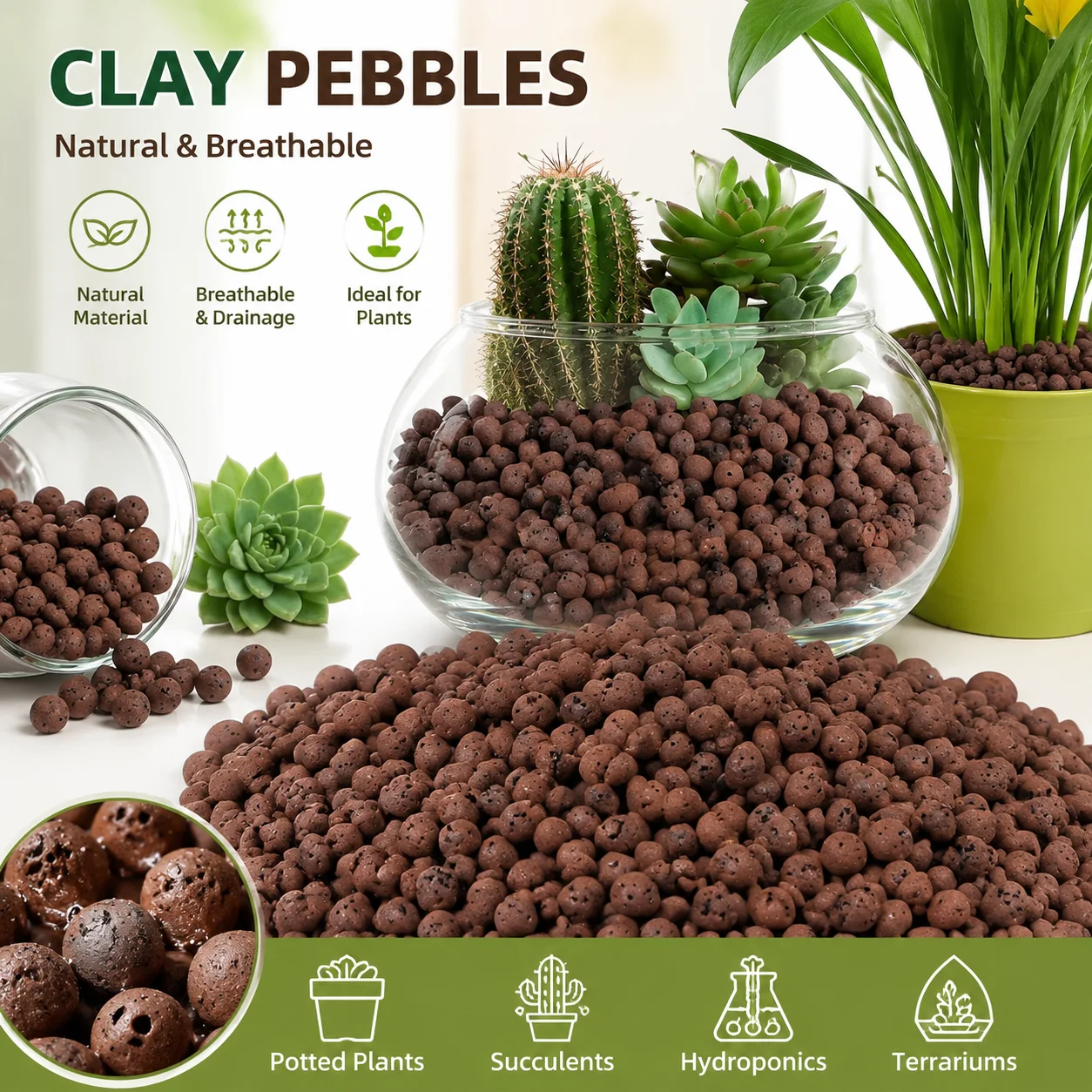 Clay Pebble Growing - LECA Clay Pebbles Expanded Clay Balls