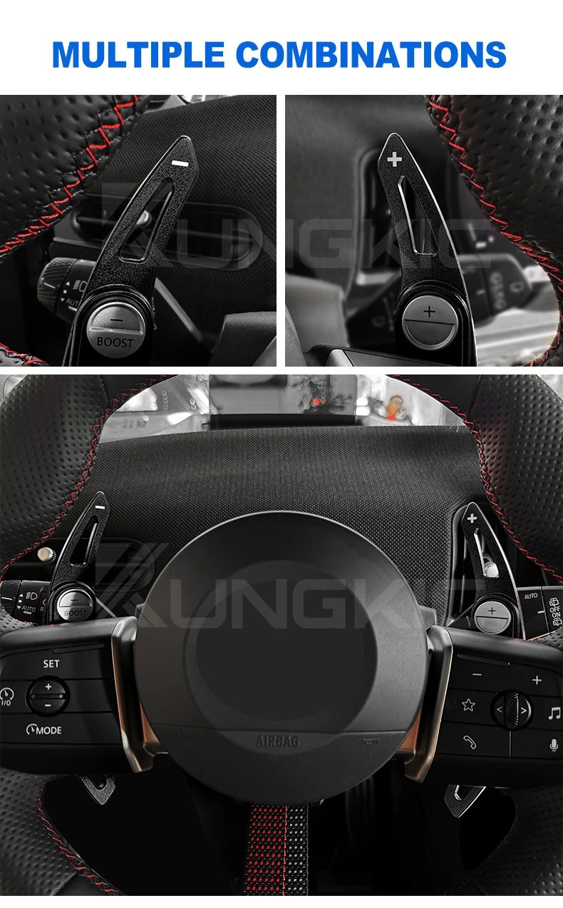 Lenkrad-Schaltwippenabdeckung für MINI Cooper S Countryman U25 F65 F66 2024 2025, Aluminiumlegierung, Zierleiste, Zubehör – Detail 4