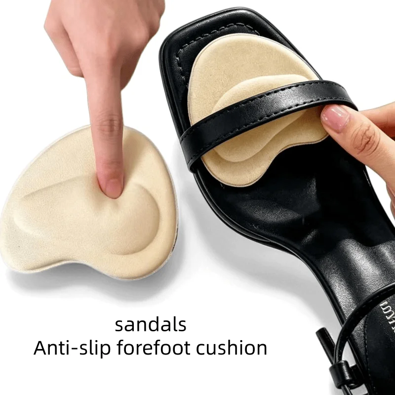 1 Paar Schwamm-Vorfußpolster für High Heels, weiche, stoßdämpfende, schweißabsorbierende und rutschfeste Polster, geeignet für Sommer-Damensandalen, selbstklebende, unsichtbare, rutschfeste