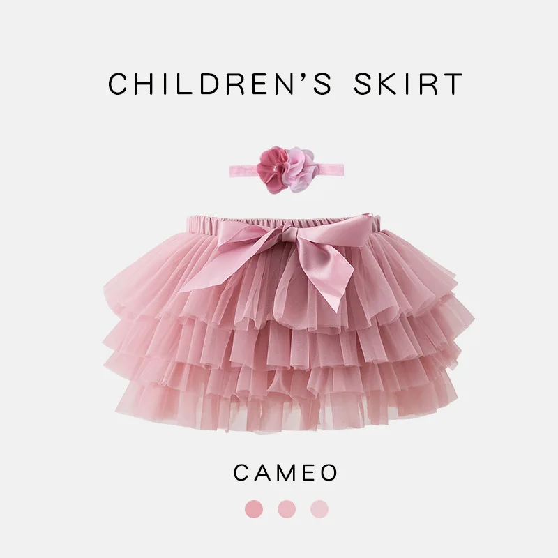 Ins Summer 0-3 Years Old European and American Children\'s Skirt Tutu Skirt Girls Skirt Baby PP Pants Infant Mesh Skirt