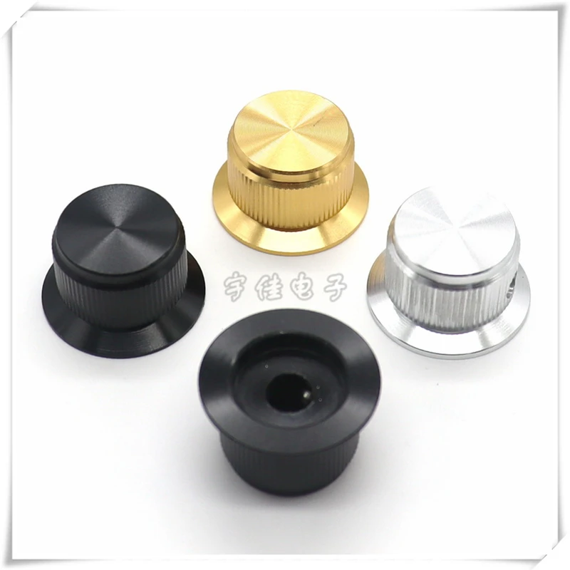 1PCS 24*15MM Straw Hat Type All Aluminum Knob Round Hole 6MM Power Amplifier Potentiometer Knob