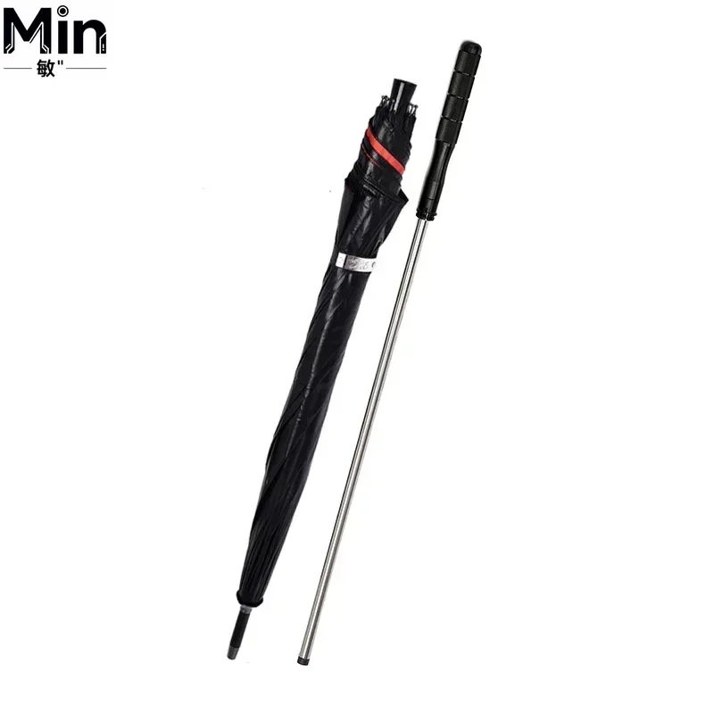 2-in-1 Self-Defense Walking Cane Stick Windproof UV Protection Umbrella for Hiking Outdoor Rainy Days - view 3