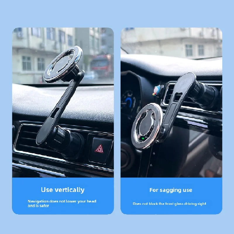 Magnetic car phone holder stand magnet cell mobile support mount GPS bracket in car for macsafe iPhone 15 14 13 Samsung Xiaomi image 2