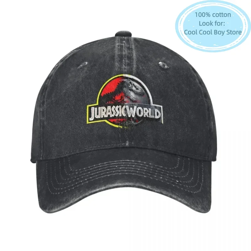 Fashion Jurassic World Baseball Cap Men Women Distressed Denim Washed Headwear Dinosaur Movie Film Outdoor Summer Soft Hats Cap