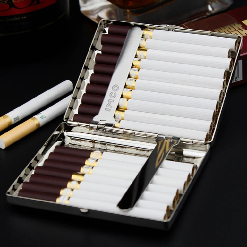 IMCO Stainless Steel Cigarette Case Box Put Cigarettes For 84mm Length Metal Box for Cigarettes