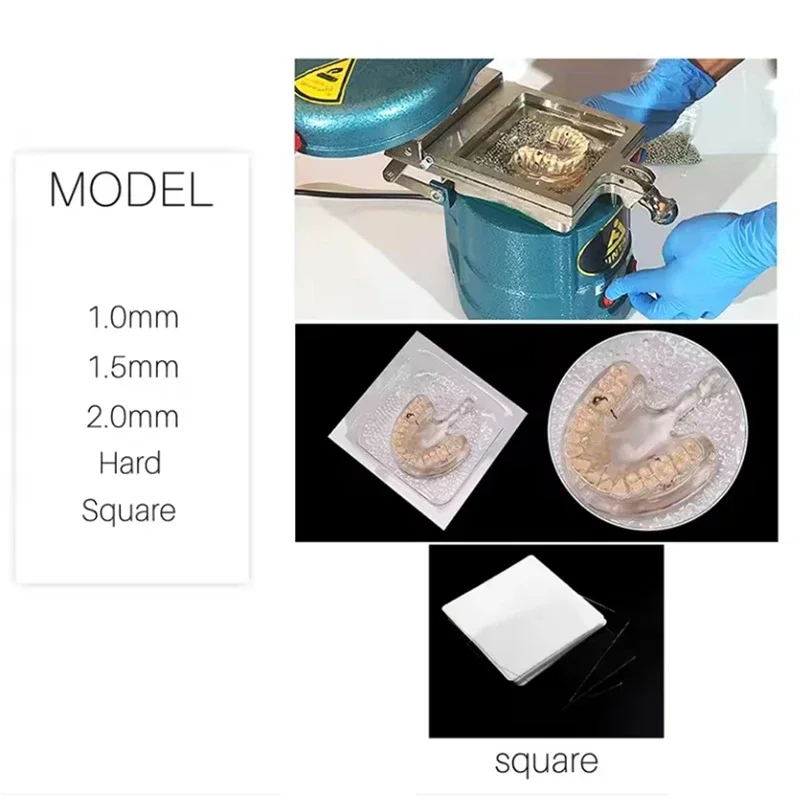 10/15/20 Pcs Dental Lab Thermoforming Material Vacuum Forming Hard Sheets Splint Retainer Slice 1.0/1.5/2.0mm Dental Material