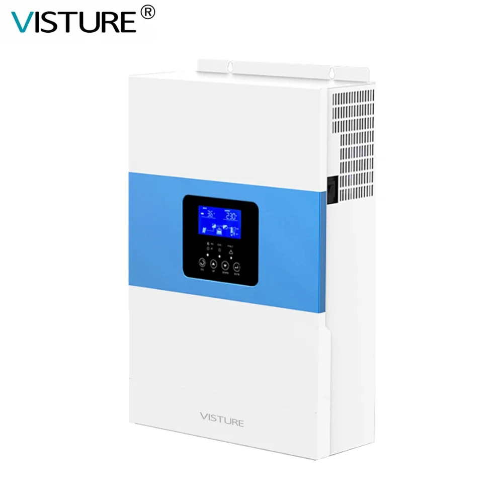 

Visture Hybrid Solar Inverter Pure Sine Wave MPPT BMS 3.5kw 24v to 220v Solar Charger Power Home Inversor WiFi App control