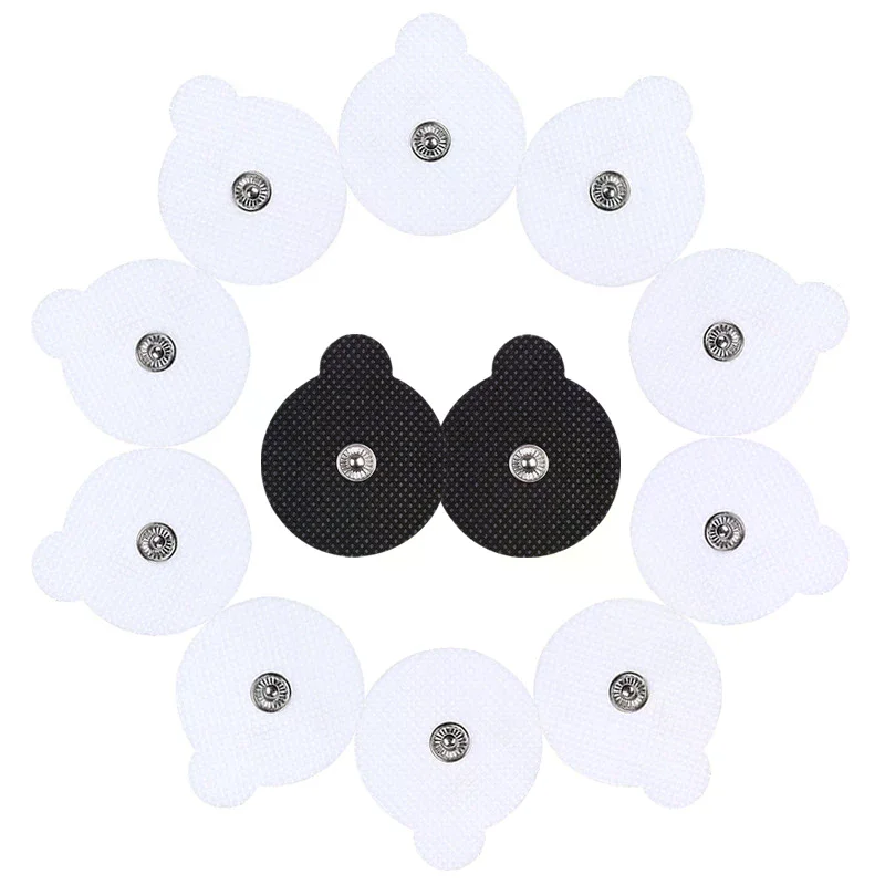 

2 шт., 4 см, круглые электродные подушечки TENS для EMS, стимулятор мышц, электротерапия, самоклеящиеся подушечки, сменные многоразовые