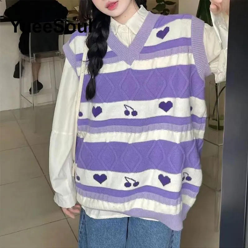 Pull Vintage Y2K pour Femme, Gilet Oupilldly, Pull Imprimé GlaPrint, Style Japonais, Automne 2023