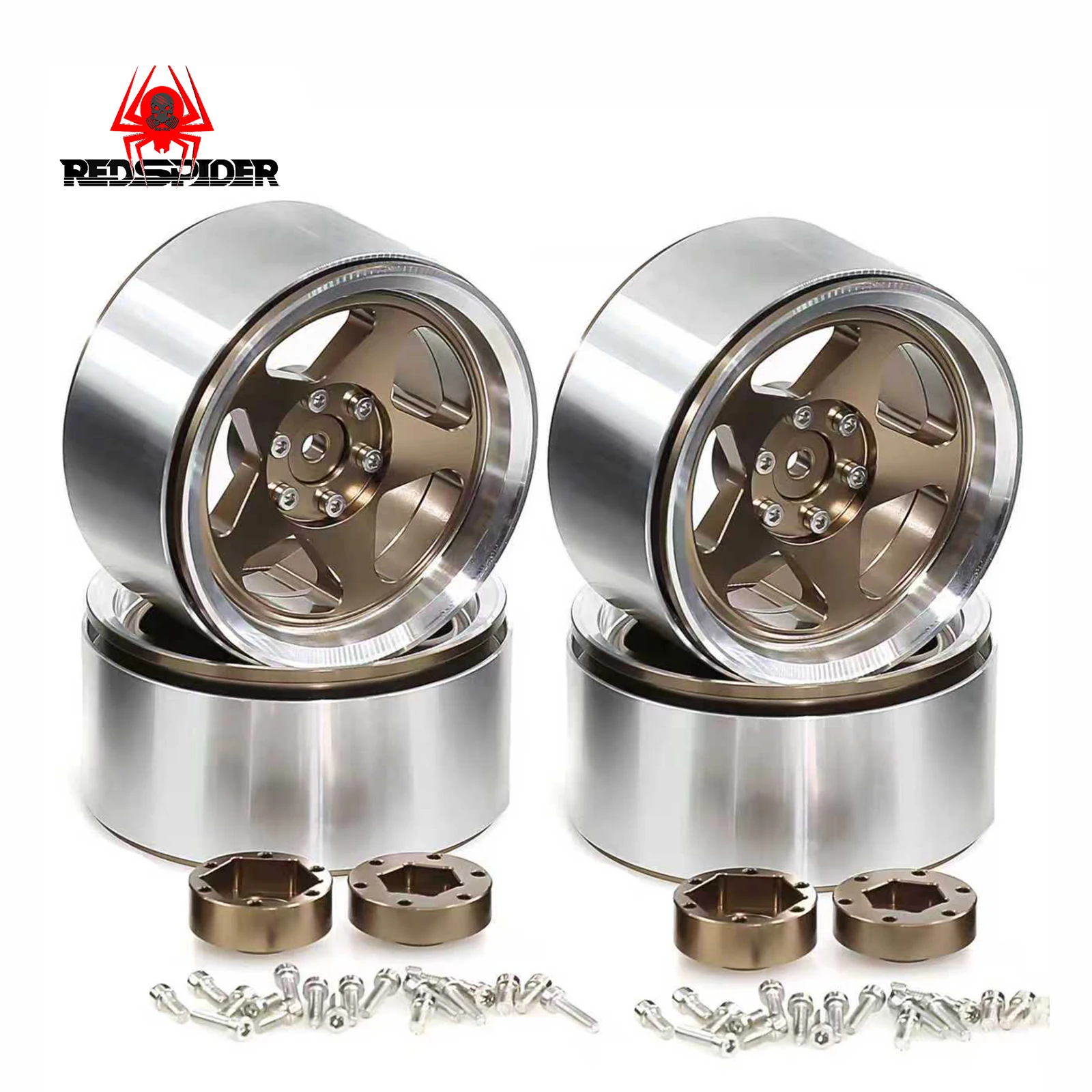 

RED SPDIER ENRON Алюминиевый 2,6-дюймовый обод с ЧПУ Beadlock 12 мм/17 мм для гусеничных шин RC Осевой 1/10 1/7 1/8 MK07 RC Car