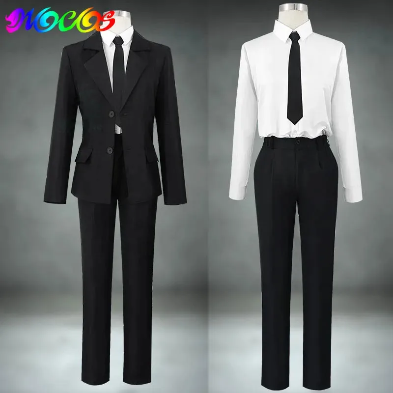 DY20Kobeni Higashiyama Makima Power Denji Aki Strój Cosplay Czarny Mundurek Męski Damski Devil Hunters Uniform25