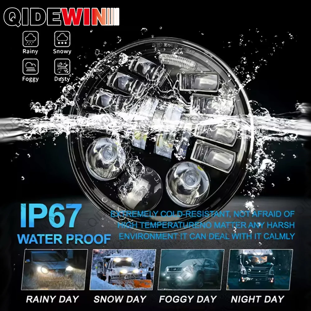 New Style Black Chrome 5.75 Inch LED Headlight 5 3/4\