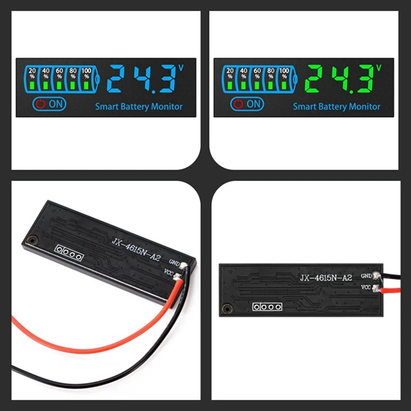 リチウムイオン電池レベルインジケーター,7-55V,LEDディスプレイ,ABBN-18650