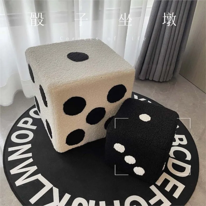 

Joylove Change Shoe Stool Velvet Dice Bedroom Decorative Stool Small Apartment Simple Leisure Stool Acrylic Creative Stool