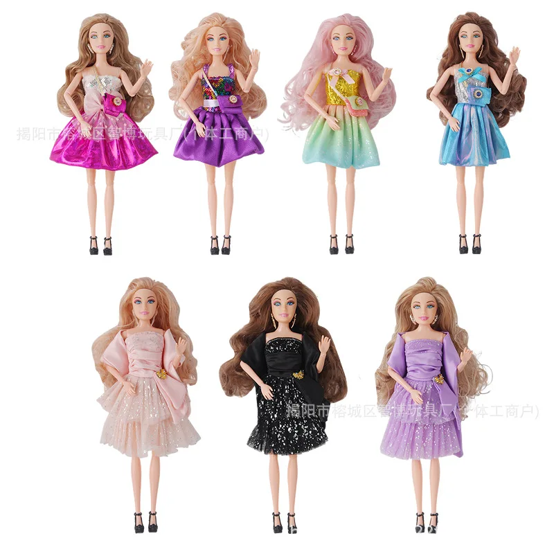 Sweet Dreamy Pink/Purple Sequinned Cake Princess Dress Fashion Evening Gown For 1/6 Babi Xianxian Supermodel Doll Clothes Parts view 2