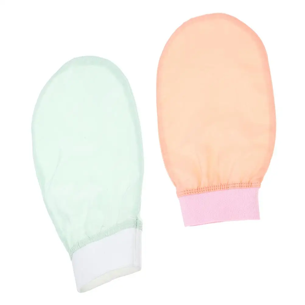 

Silk Exfoliating Bath Gloves Shower Scrubber Body Cleaning Dead Skin Remover Lightweight Non Scratch Comfortable Arm