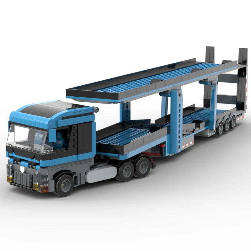 Mobil Balap Champion Speed Cars Moc Building Block Model Truk Pengangkut Mobil Teknologi Brick DIY Perakitan Konstruksi Mainan Hadiah Liburan