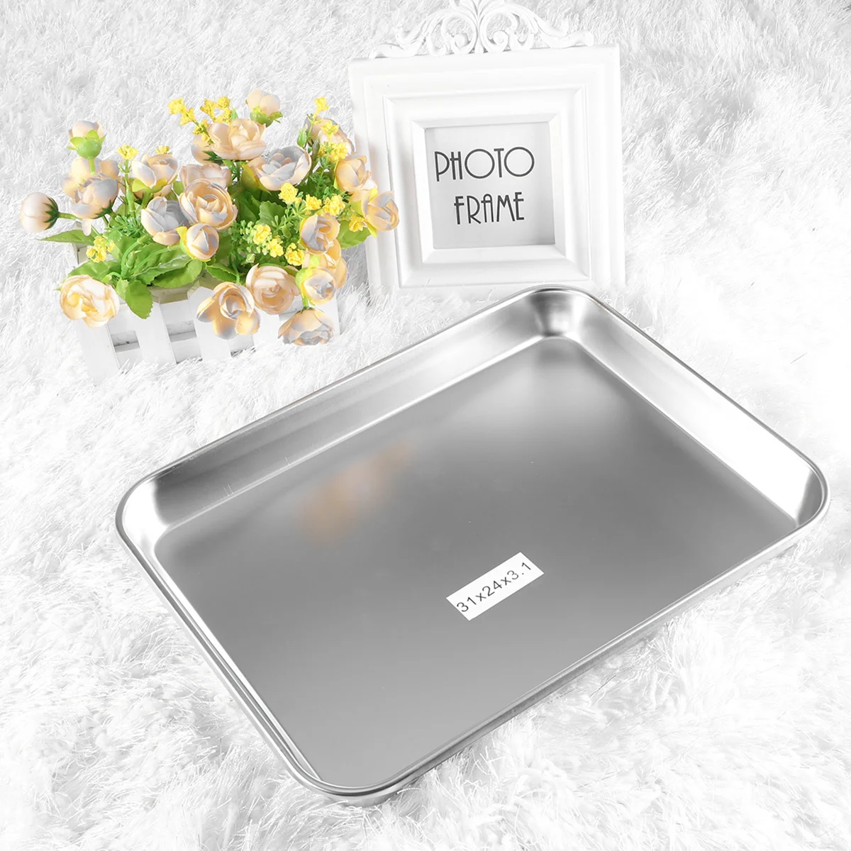 

Stainless Steel Tray Rectangular Medical Plate For Dental Instruments Reusable Flat Hospital Piercing Food