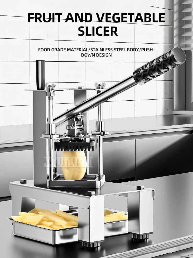 Trancheuse de Pommes de Terre en Acier Inoxydable, Machine Manuelle Commerciale pour Ministres les Légumes et les Bandes