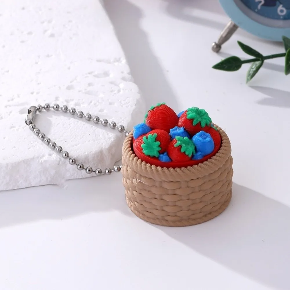 Portable Simulation Fruits Colorful Fruits Keychain Cartoon Creative Stress Relief Keychain Bag Pendant Gift
