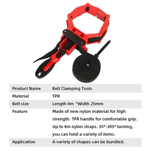 Imagen 2 del producto Clips para marco de cinturón de 4M, abrazadera multifunción Quick 35 ° -305 °   Abrazadera de banda ajustable, Clip poligonal, herramientas de carpintería de ángulo recto