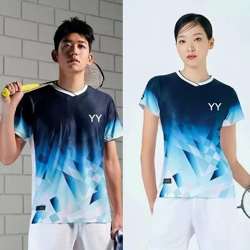 

2025 New YY Badminton Top Tennis Suit Competition Training Suit Quick-drying Breathable Sweat-absorbent Short-sleeved T-shirt