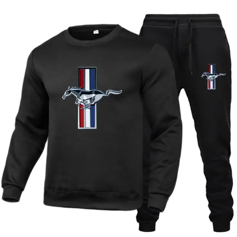 

Men Tracksuit Sweat Suits Mens 2 Piece round neck +Pants Set Hop Fashion Streetwear Sports Clothing S-3XL