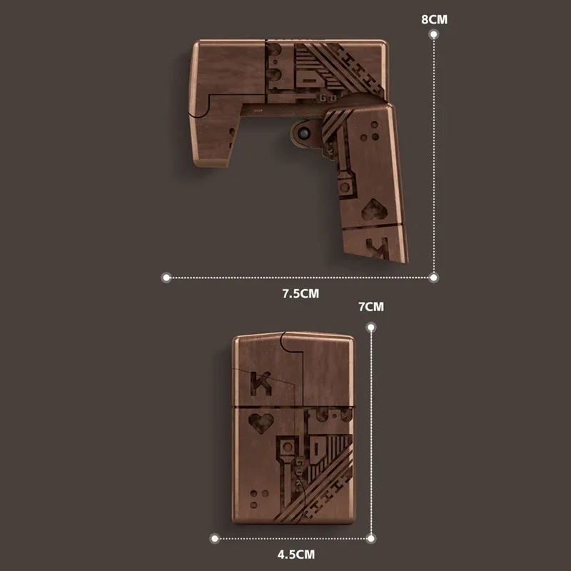 Pistola de concha plegable de aleación para niños, EDC para dedos juguete de descompresión, tipo encendedor portátil pequeño, regalos creativos,