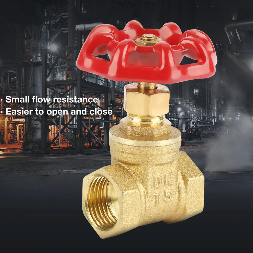 DN15 Gate Valve Sluice Valve DN15 Brass Gate Valve BSPP G1/2 Rotary Sluice Valve 232PSI for Water Oil Gas Water Gate Valve