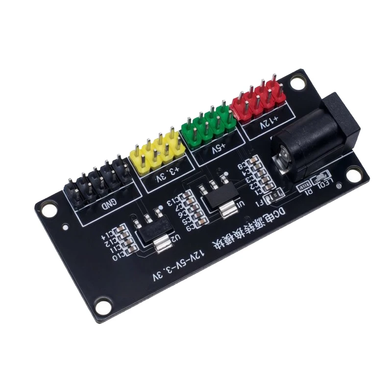 3.3V 5V 12V Triple Output DC-DC Power Supply Module Input DC 6V-12V Dual Sided Design Multiple Pin Terminals