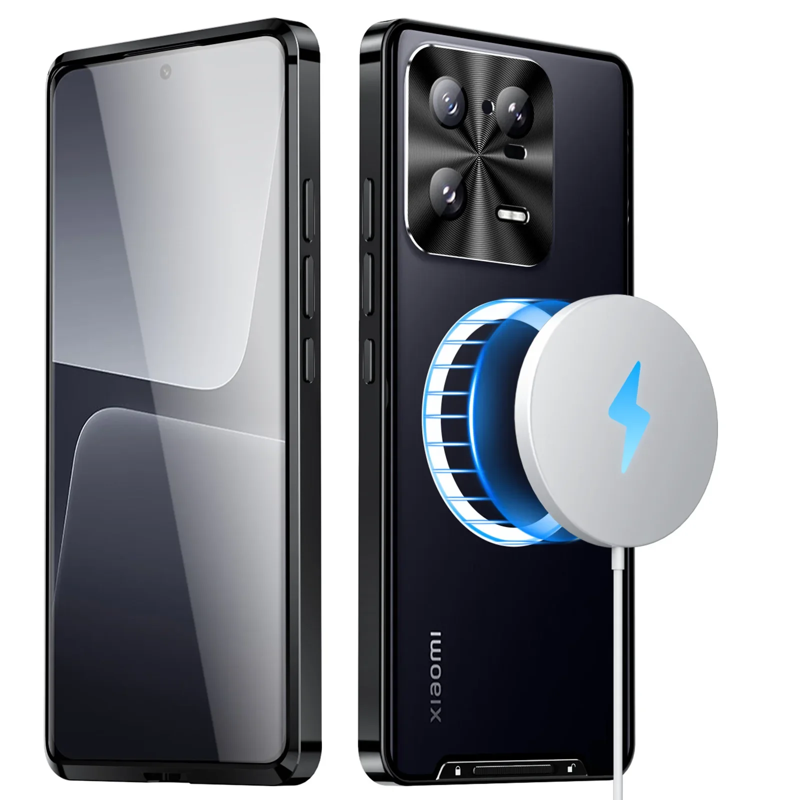 For Xiaomi 13 Pro Case Wireless charge Magnetic Magsafe Case Metal Aluminium alloy HD Glass ultra-thin protective back cover