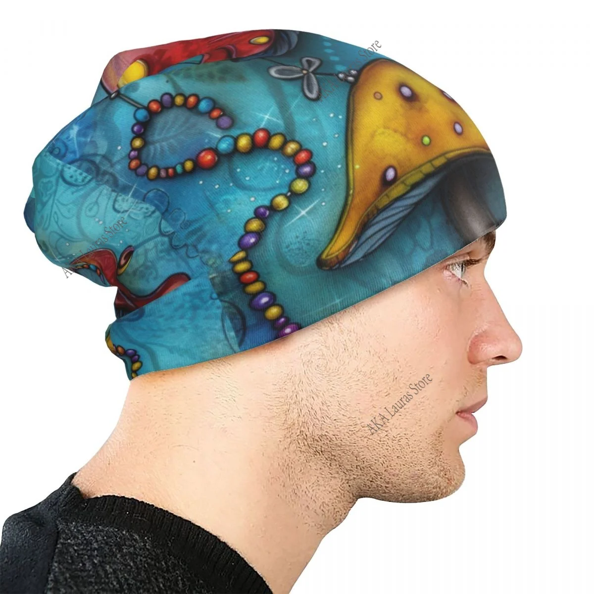 اللوحة ثلاثة الفطر Rred للجنسين بونيه الشتاء في الهواء الطلق طبقة مزدوجة قبعات رقيقة للرجال والنساء #5