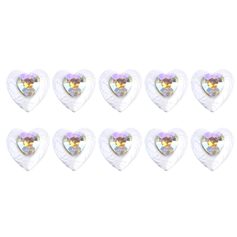 10 Pieces/Set 3D Art Decoration Star Heart Manicure Jewelry Tips DIY Color Rhinestones Drop Shipping