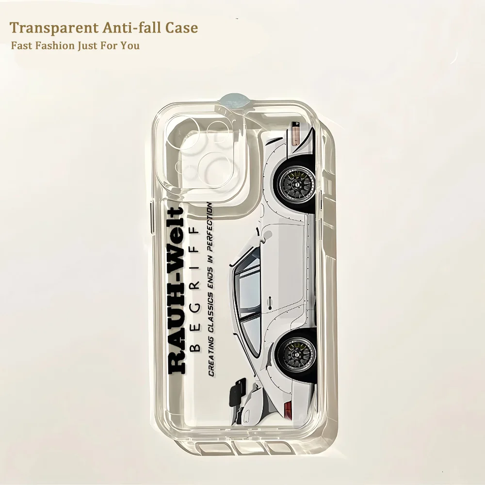 Mode JDM Auto Telefon Fall Für iPhone 16 16e 15 14 13 12 11 Mini Pro Max X XR XSMax 7 8 Plus Transparent Weiche TPU Zurück Abdeckung – Detail 16
