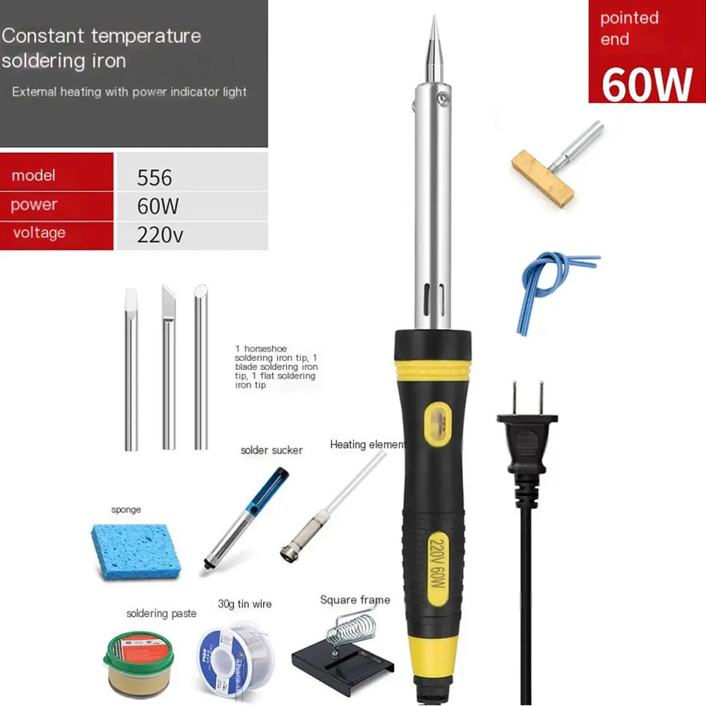 Soldering Iron T Tip T-head With Rubber Cable Hot Air Press For LCD Screen Pixel Motherboard Repair 30w 60w 40w