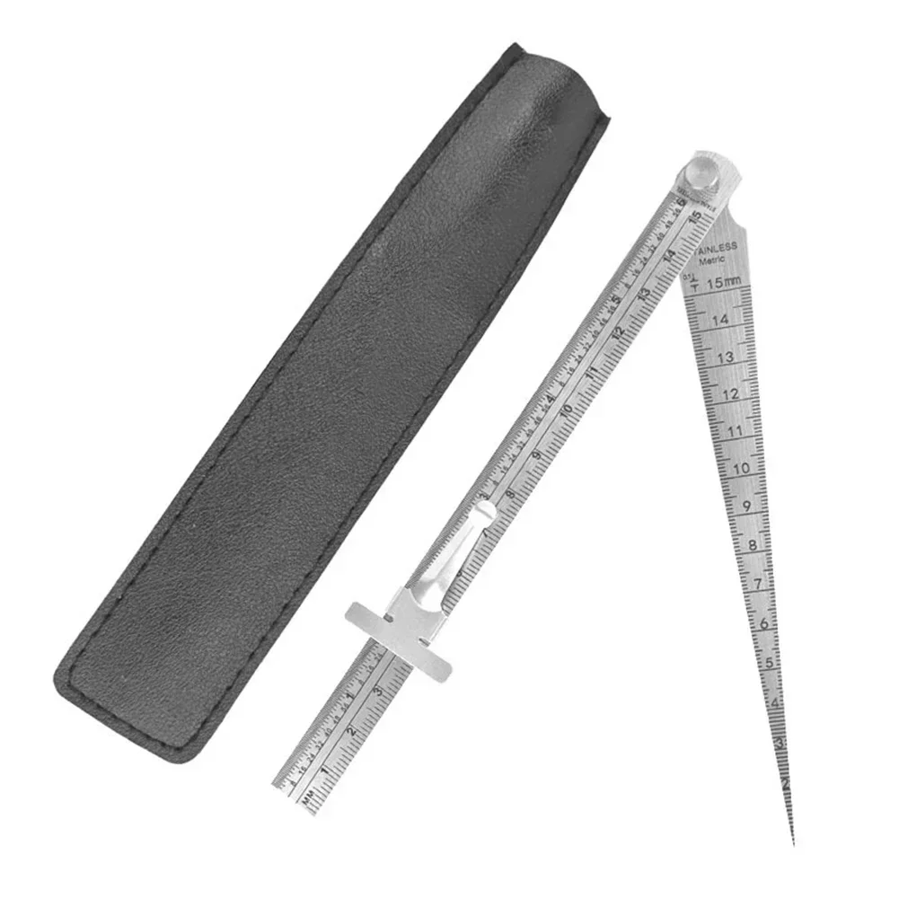 

1pc Wedge Taper Ruler Stainless Steel Gap Diameter Depth Measuring Gauge Adjustable Wedge Taper Ruler Gauge Measurement Tool