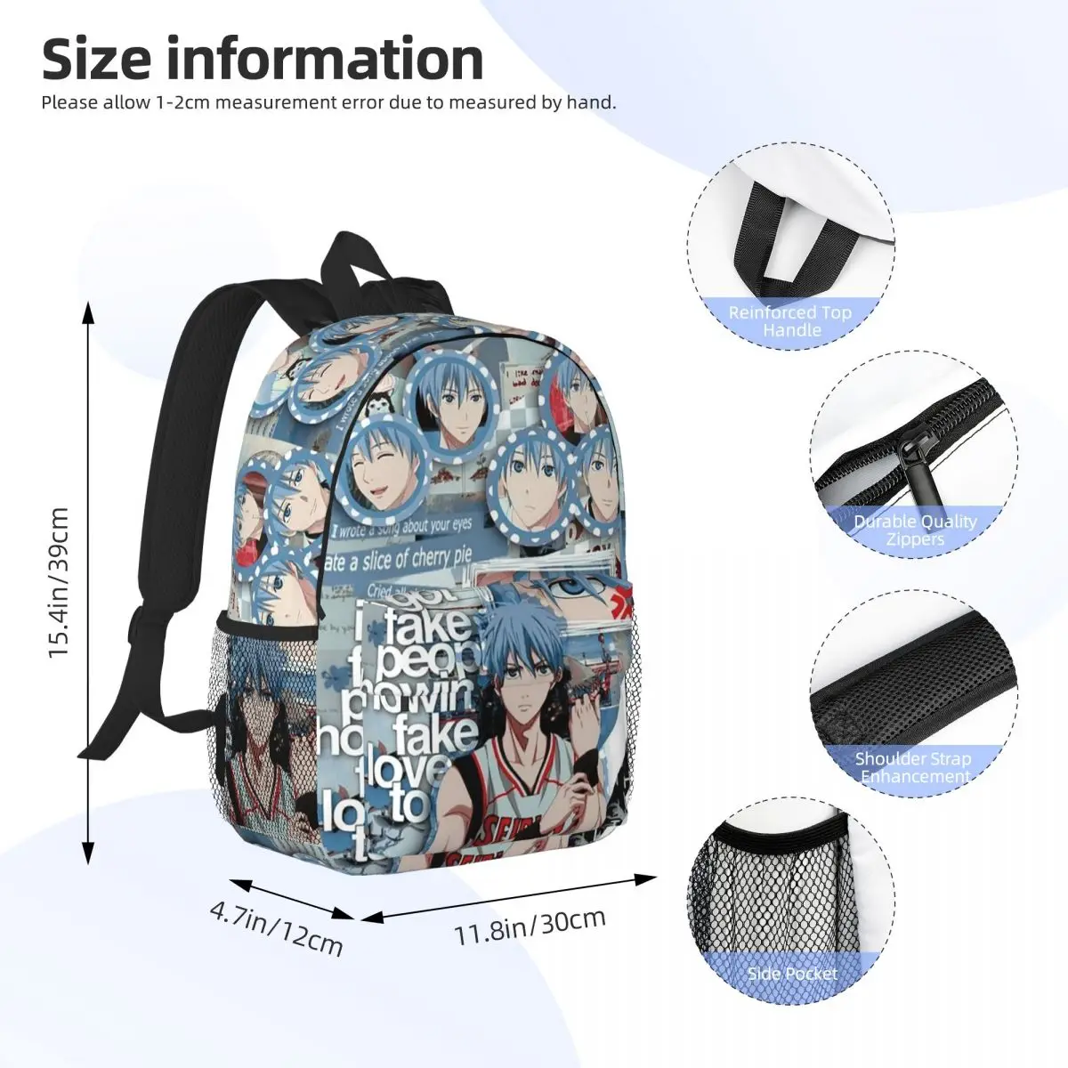 Harajuku Basketball Kuroko No Basket Basuke Kaijo Backpack Student BookBag School Bag Computer Shoulder Bags for Men Women