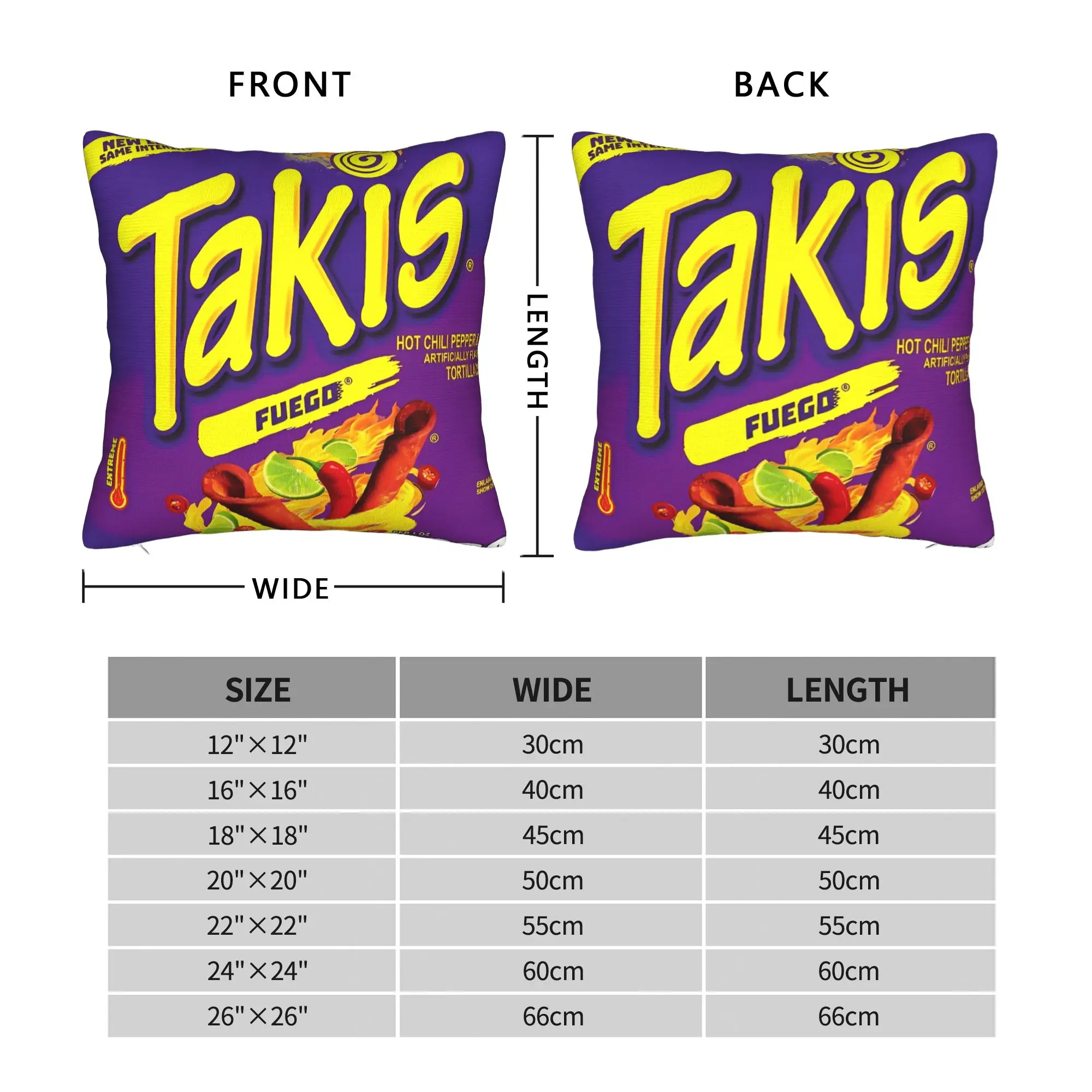 Takis Chili Chips Pillow Case  Retro Trendy Pillow Cover Comfy Pillowcases For Sofa Home Decor