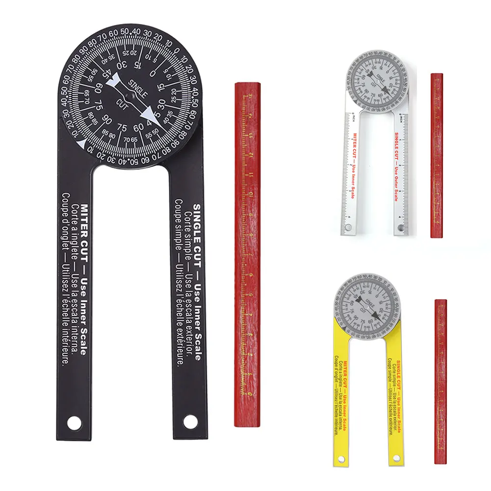 Gehrung ssäge Winkelmesser mit Bleistift Holz bearbeitung Schneid position ierer hochpräzise Winkelmesser Winkelmesser für Tischler Klempner