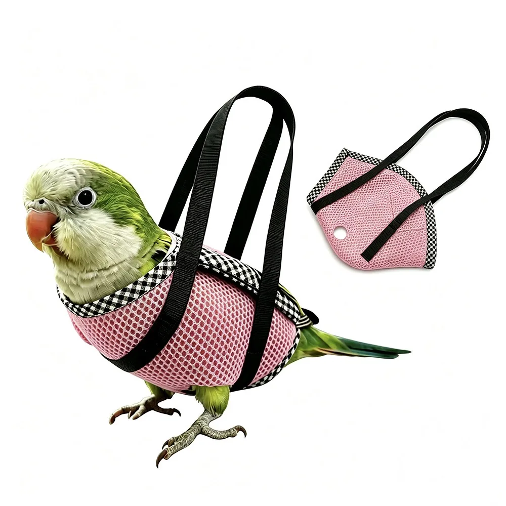 Breathable Mesh Parrot Hand Carrier Bag Portable Comfortable Bird Vest Travel Bag Windproof Soft Fabric Parrot Anti Escape Vest