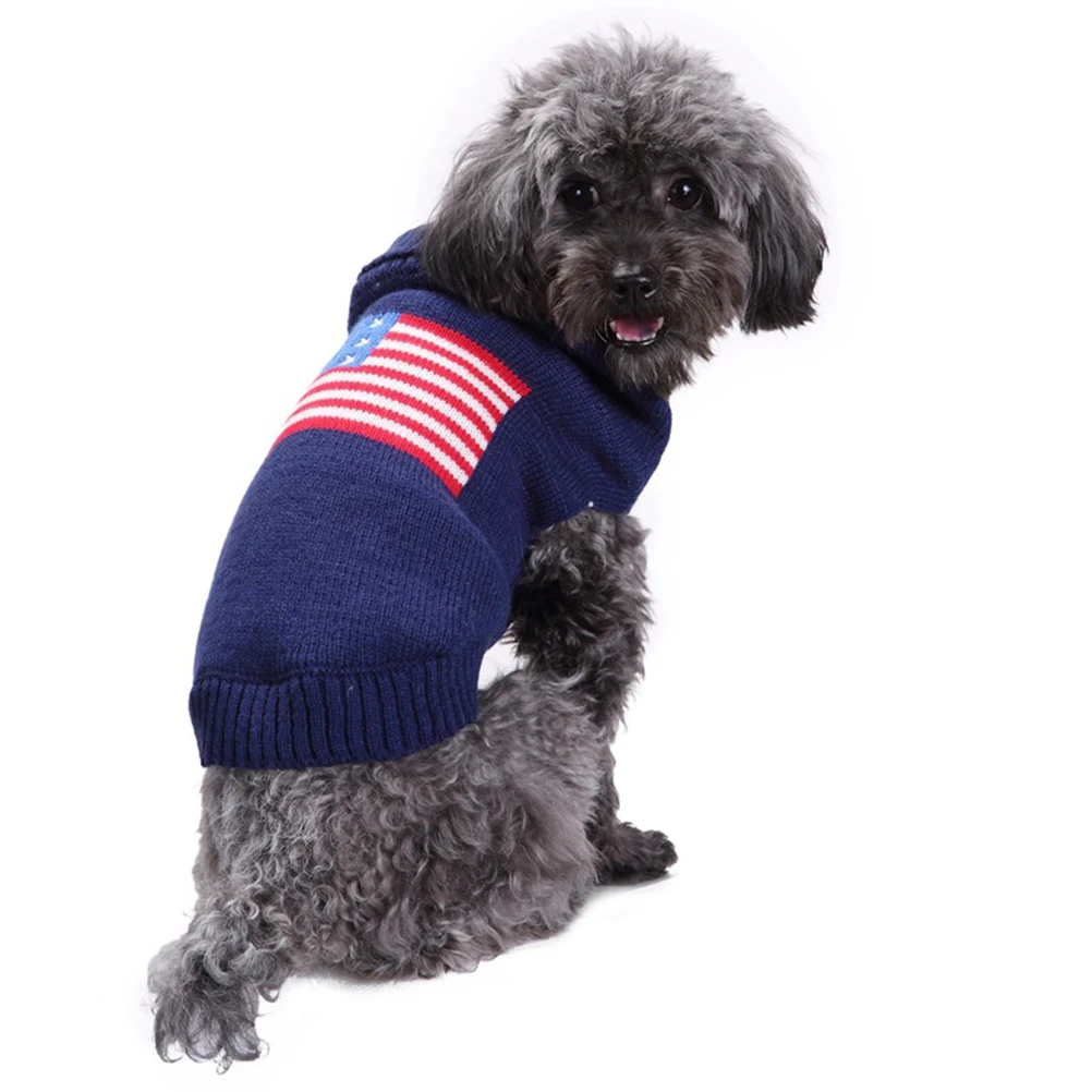 

Warm Pet American Flag Sweater Winter Coat Clothing Clothes Dog Coats for Dachshunds