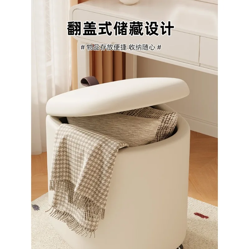 New Universal Wheel Stool Home Storage Stool Creative Rolling Low Seat with Casters, Portable Slide Sitting Stool Lightweight