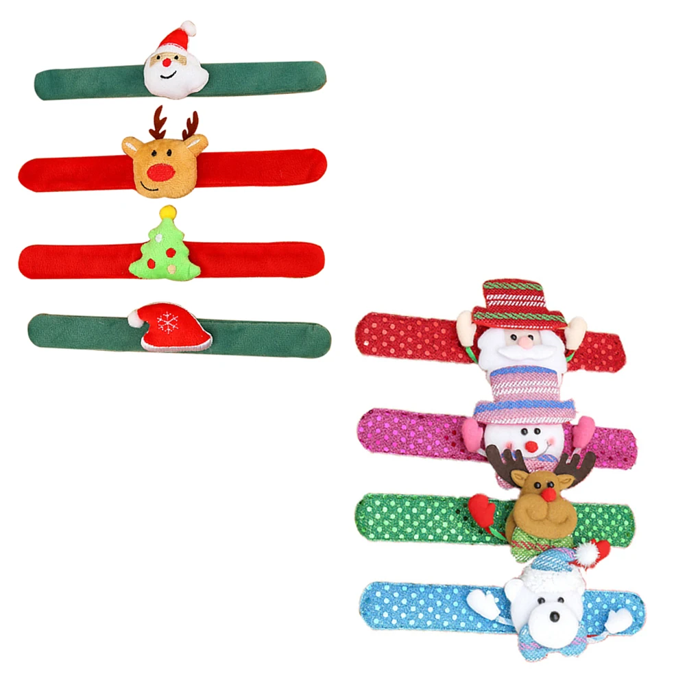 

Christmas Slap Bands Glowing Pat Ring Bracelet Kid Gifts Decorative Decors Wrist Hand Rings for Party Child Favors Kids