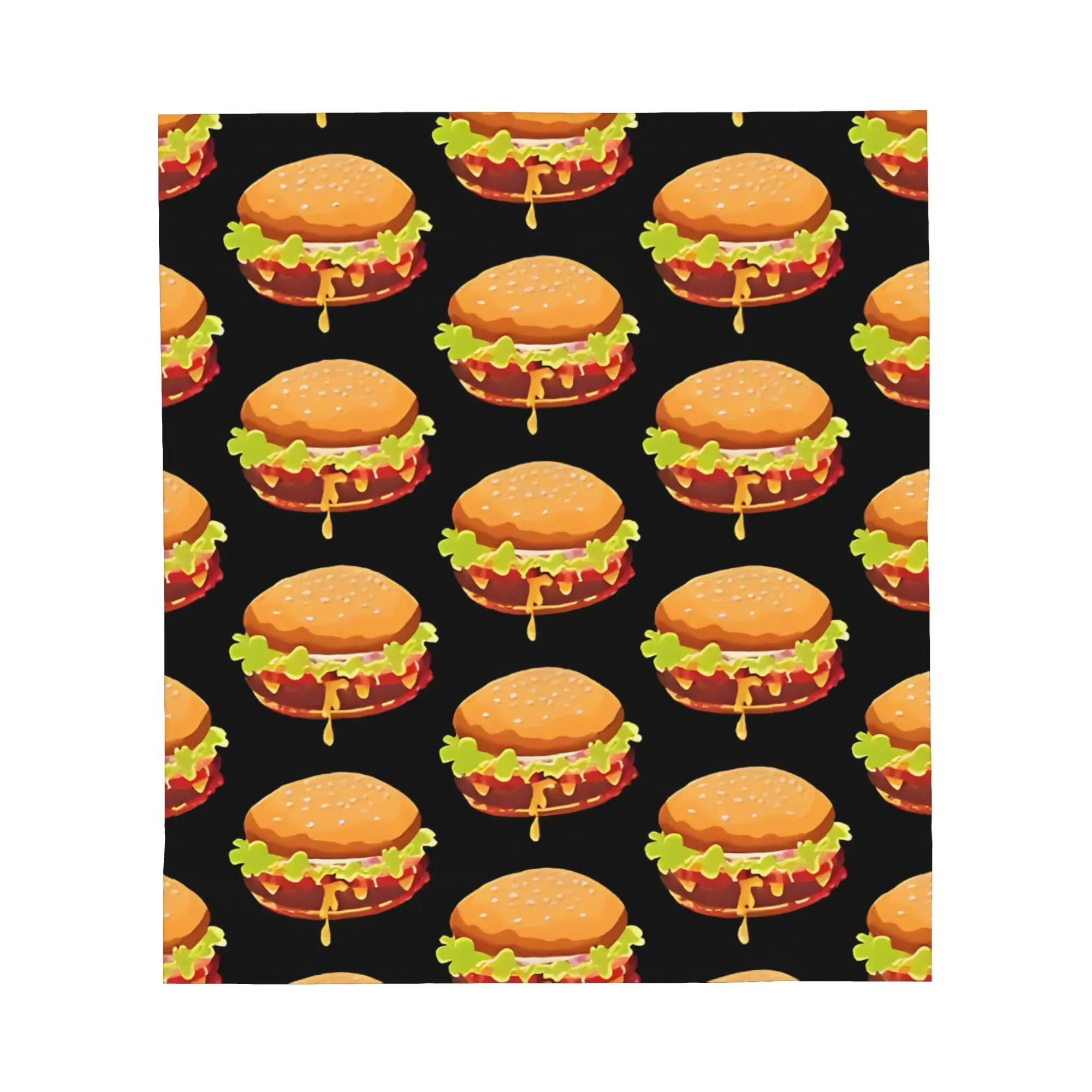 1PC Cartoon Juicy Burger blanket Throw Furry Winter Blankets for Adults Bedding Home Interior Fluffy Plaid Sofa Knee